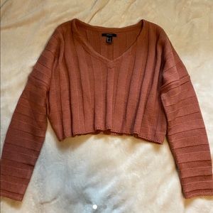 cropped v-neck sweater